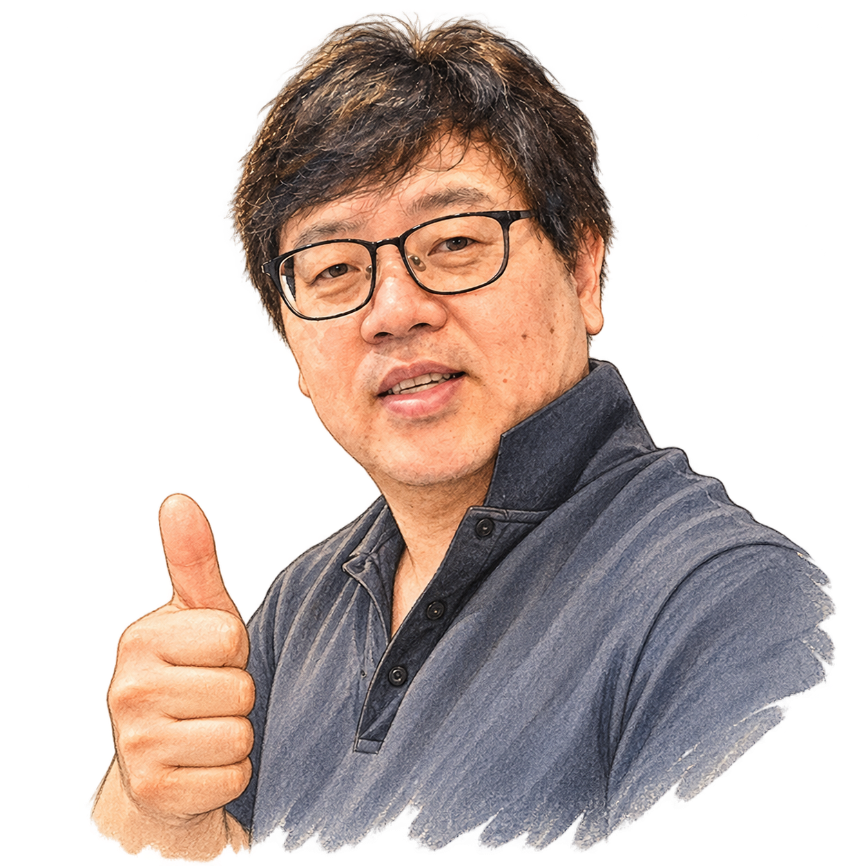추석 인사 사진을 바탕으로 그린 Q. Founder 서대원의 스케치 초상화